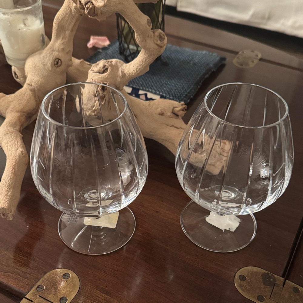 Set of two Williams Sonoma Dorset Clear Glass Snifters NEW